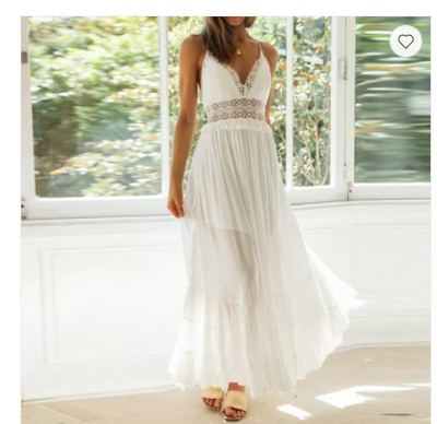 Vestido Largo Blanco Hada con Tirantes Ajustables - Image 9