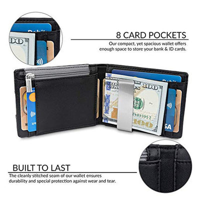 Cartera Minimalista de Cuero Fibra con Clip para Dinero y Tarjetas - Image 4