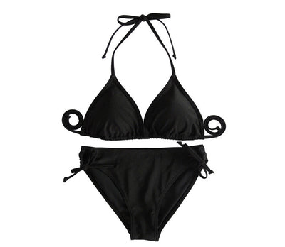 Bikini Triangular Liso con Cordones Ajustables para Mujer - Image 7