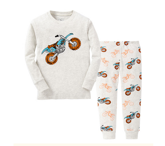 Conjunto de Motociclista Infantil Blanco y Gris - Manga Larga de Algodón - Image 4