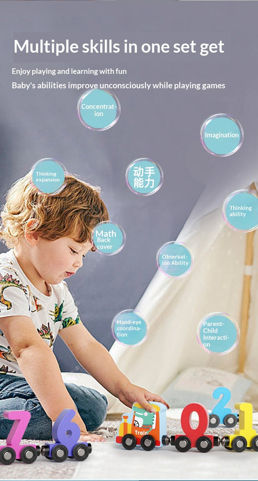Tren Magnético de Madera con Números - Juguete Educativo para Coordinación y Desarrollo Infantil - Image 9