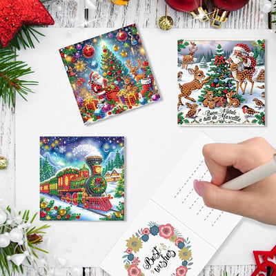 Tarjetas Navideñas con Pintura de Diamantes 6 Diseños Combinados - Image 3