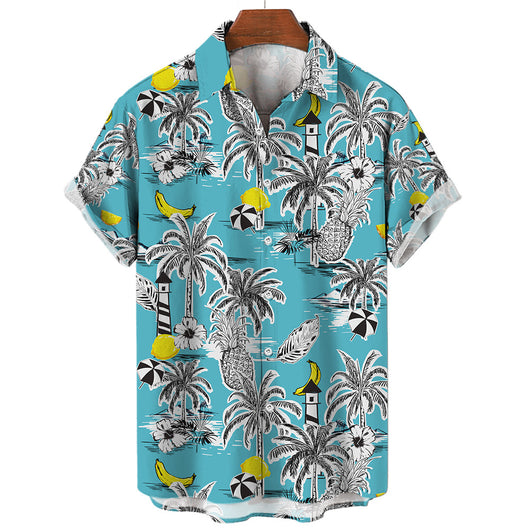 Camisa Vintage de Verano para Hombre Cuello V Talla 5XL - Image 30