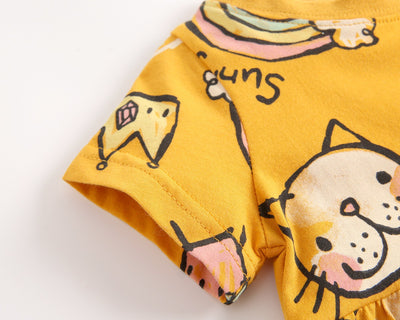 Vestido Infantil Estampado con Dibujos Animados - Manga Corta Verano - Image 13