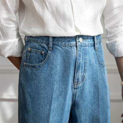 Pantalón Vaquero Cintura Alta Recto Estilo Japonés - Image 4