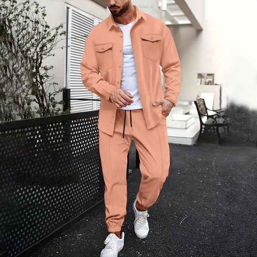 Camisa Casual de Manga Larga con Bolsillos Estampada para Hombre - Image 9