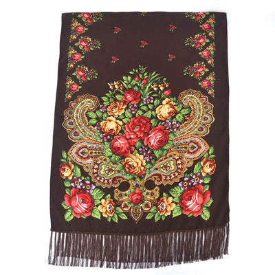 Pañuelo Étnico Largo con Borlas Estampado para Viajes - Image 36