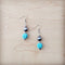 **Brinco Gota Turquesa Azul Oeste com Contas de Prata 200w