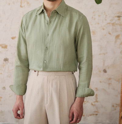 Camisa de Lino Manga Larga Delgada - Image 8