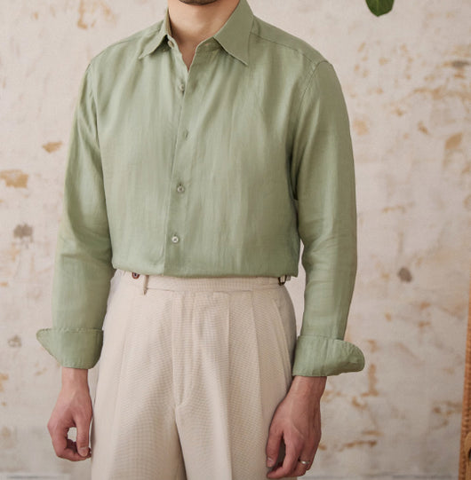 Camisa de Lino Manga Larga Delgada - Image 8