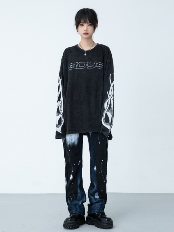 Jeans Rectos Tide Splash Ink de Corte Urbano