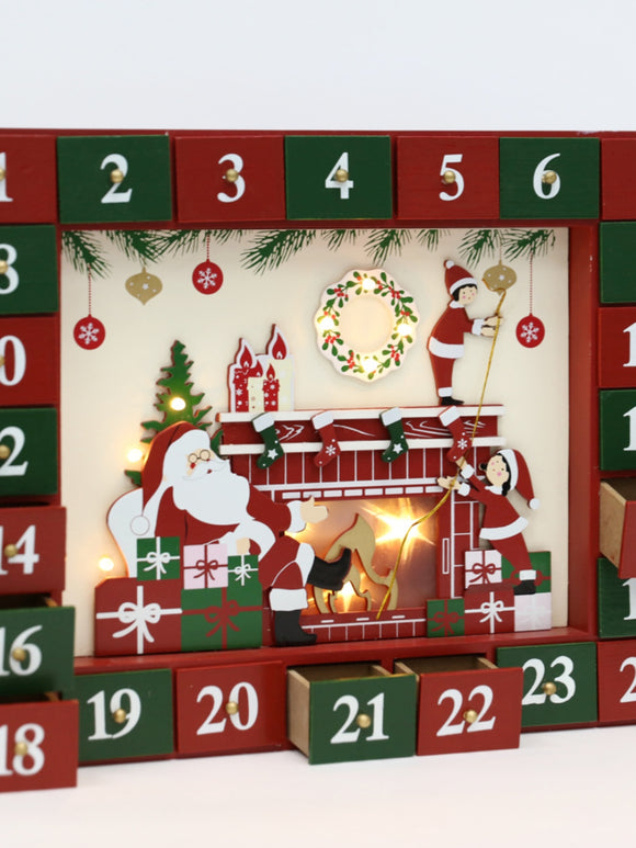 Lámpara Calendario Navideño con Chimenea - Decoración Interactiva