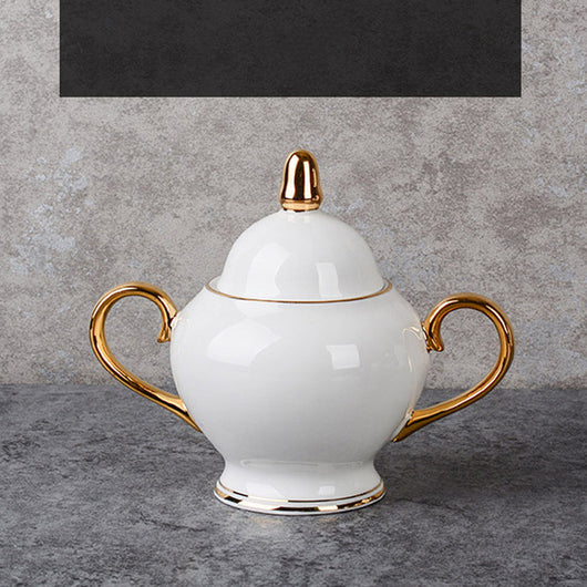 Juego de Taza y Platillo de Porcelana Fina con Detalles Dorados para Té de la Tarde - Image 6