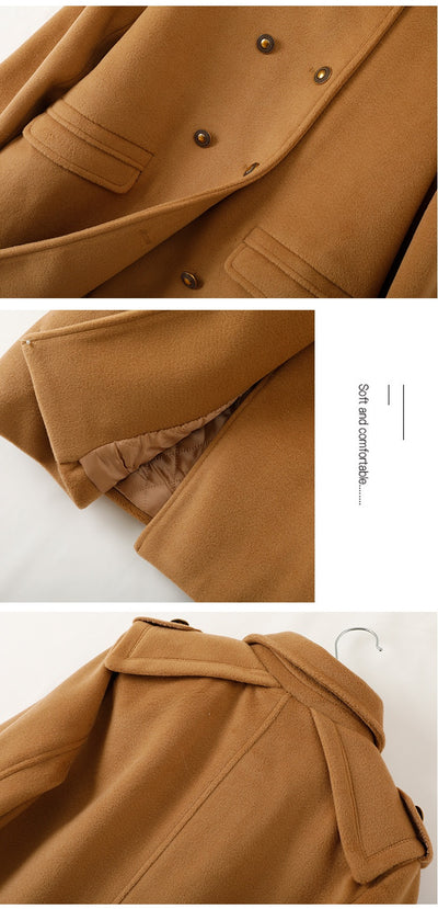 Abrigo de Lana Cruzado Estilo Coreano para Mujer - Image 14