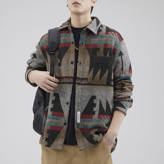 Chamarra de Lana Gruesa para Hombre a Cuadros, Abrigo Térmico Casual de Invierno - Image 3