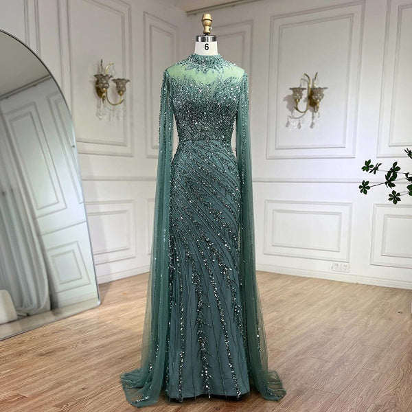Vestido de Gala Elegante con Mangas Volantes y Falda Sirena - Image 6
