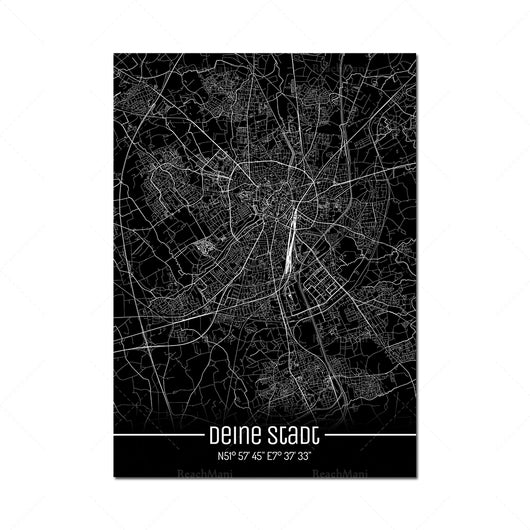 Cuadro Decorativo Mapa Líneas Negras - Lienzo Moderno para Pared - Image 3