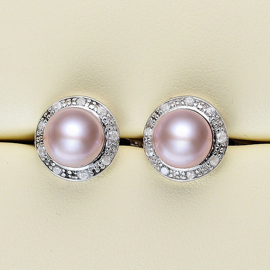 Aretes de Perlas Naturales Agua Dulce en Plata S925