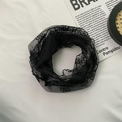 Pañuelo de Seda Bordado con Encaje - Cinta para Cabello Elegante - Image 13