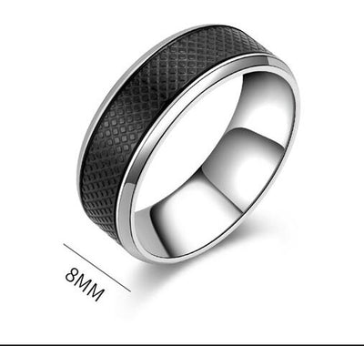 Anillo de Acero Titanio Negro para Hombre - Diseño Europeo y Americano - Image 7