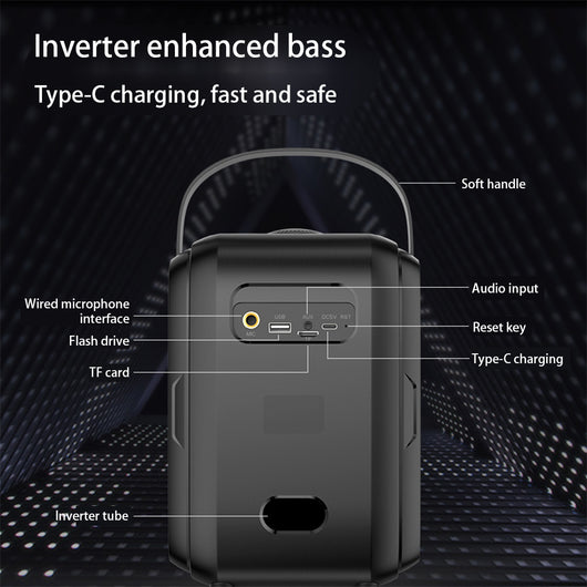 Parlante Bluetooth Portátil con Luz LED Circular y Sonido de Rango Completo - Image 9
