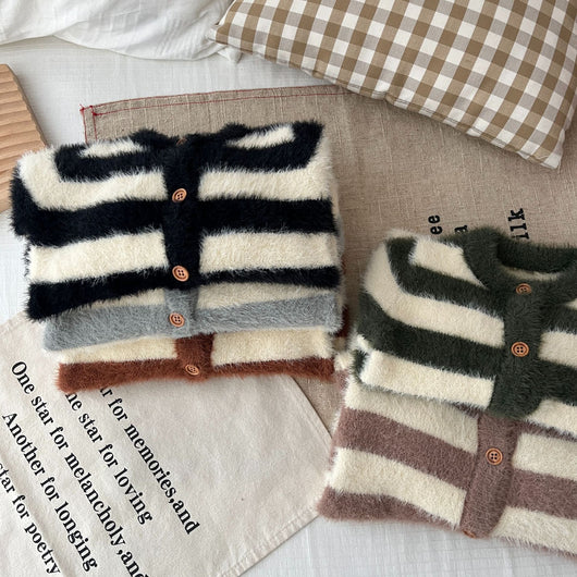 Pijama Enterizo para Bebé con Pelaje de Visón y Rayas - Image 17
