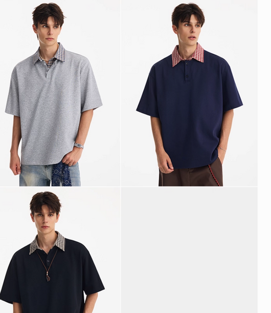 Camisa Retro de Cuadros con Solapa - Diseño Vintage de Dos Tonos - Image 13