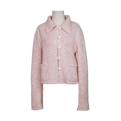 Cardigan Corto de Punto con Solapa y Manga Larga - Image 11