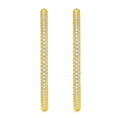 Aretes Lustrous: Conjunto de Plata S925 y Moissanita con Baño de Platino - Image 7