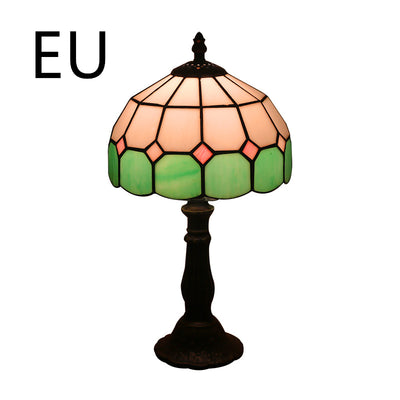 Lámpara de Mesa Vintage con Vidrio Ámbar y Base de Resina - Image 13