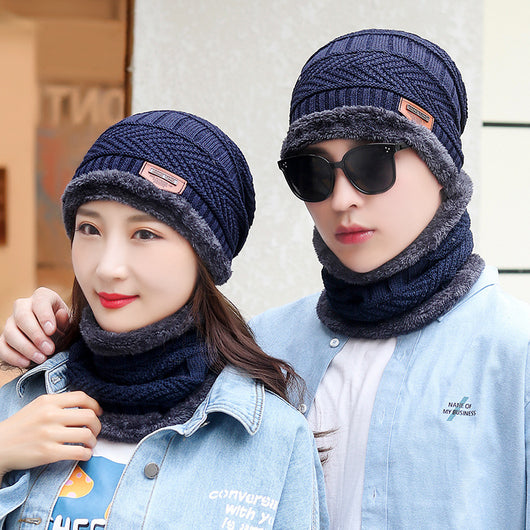 Gorro y Bufanda Térmica de Punto Grueso con Forro de Terciopelo para Invierno - Image 16