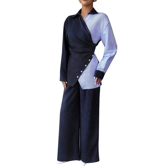 Traje Ejecutivo con Contraste: Camisa Manga Larga y Pantalón Recto - Image 5