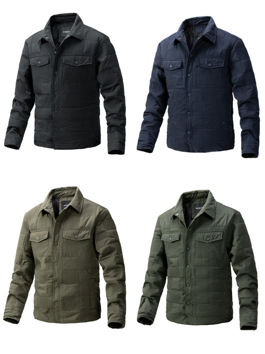 Chaqueta Acolchada de Algodón para Hombre - Estilo Business Casual con Cuello Polo - Image 19
