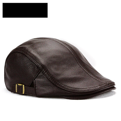 Gorra de Cuero Estilo Coreano Delgada para Otoño e Invierno - Caballeros Maduros - Image 4