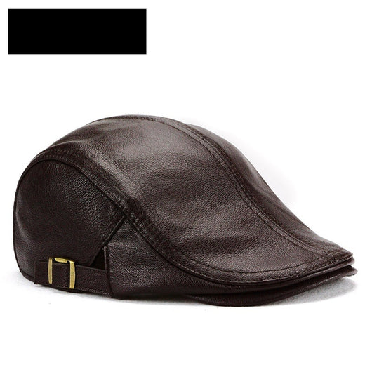 Gorra de Cuero Estilo Coreano Delgada para Otoño e Invierno - Caballeros Maduros - Image 4