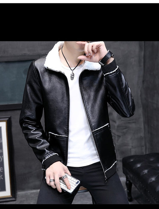 Chaqueta de Cuero y Forro Polar Cordero Cashmere para Hombre - Image 7