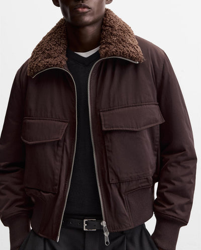 Abrigo Acolchado de Algodón con Cuello Alto y Bolsillos para Hombre - Image 3