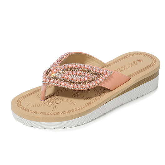Sandalias Talla Grande con Detalles de Perla y Hoja - Image 7