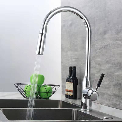 Grifo de Cocina Gris Grafito con Caño Extraíble y Doble Salida de Agua - Image 2
