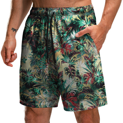 Pantalones Cortos Estampados 3D Serie Hojas Verano - Bermudas Playa Casuales para Hombre - Image 2