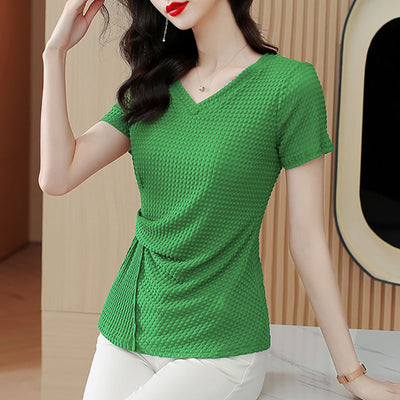 Playera Tejida de Seda de Hielo Manga Corta para Mujer - Fresca y Cómoda - Image 8