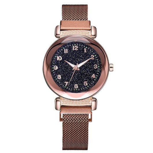 Reloj Digital Luminoso para Dama con Malla Milanesa y Diseño Diamond Starry Sky - Image 15