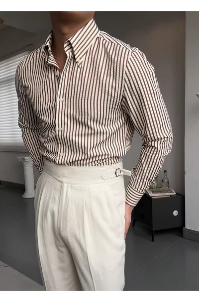 Camisa de Algodón Seersucker Primavera para Hombre - Image 6