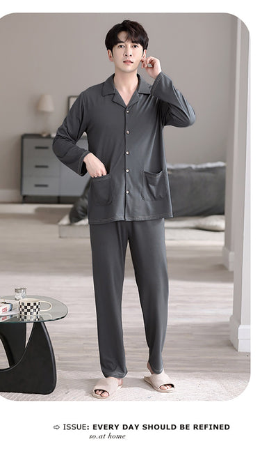 Pijama Cardigan Modal para Hombre - Conjunto Casual de Descanso - Image 19