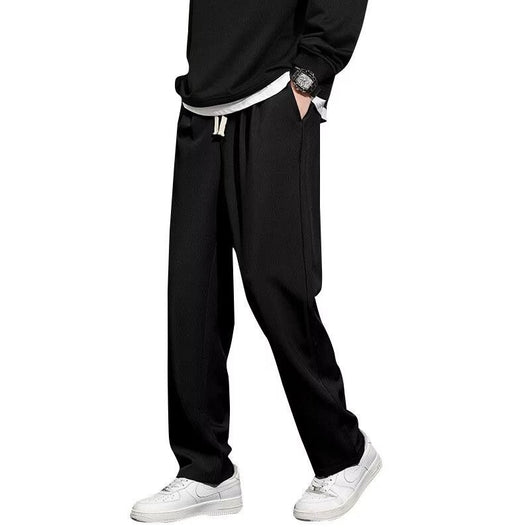 Pantalones Anchos Negro para Hombre - Primavera Otoño - Image 3