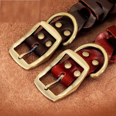 Collar de Cuero Trenzado para Perros Medianos y Grandes - Image 2