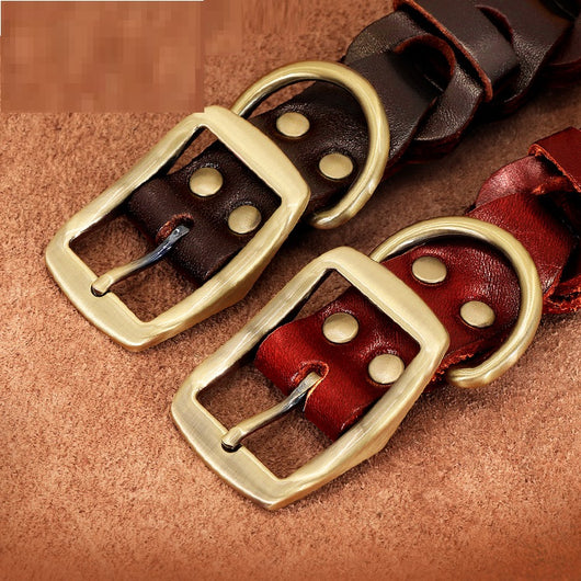 Collar de Cuero Trenzado para Perros Medianos y Grandes - Image 2