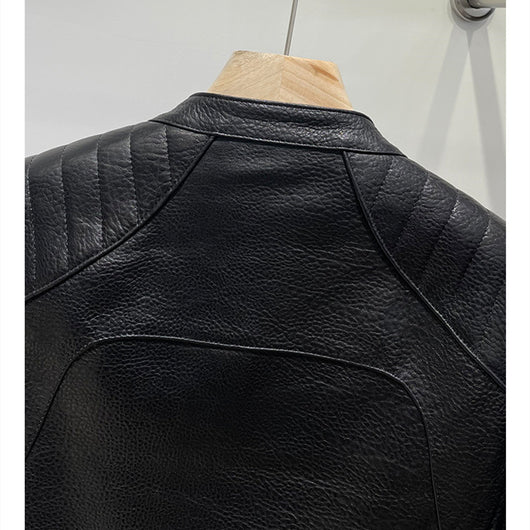 Chaqueta de Cuero Acolchada Cropped para Hombre - Image 14