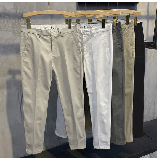 Pantalones Retro Estilo Coreano Ajustados de Algodón Versátil