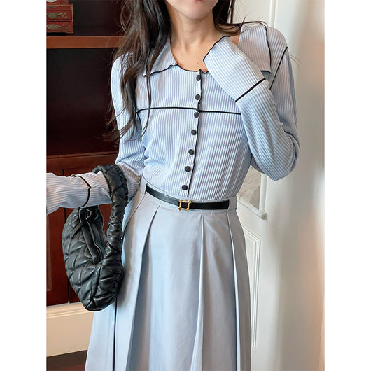 Camisa de Algodón Stretch con Solapa - Diseño Moderno para Mujer - Image 10